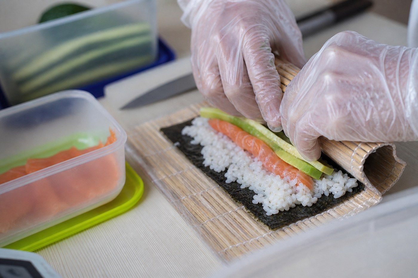 Frisch zubereitete Sushi-Auswahl
